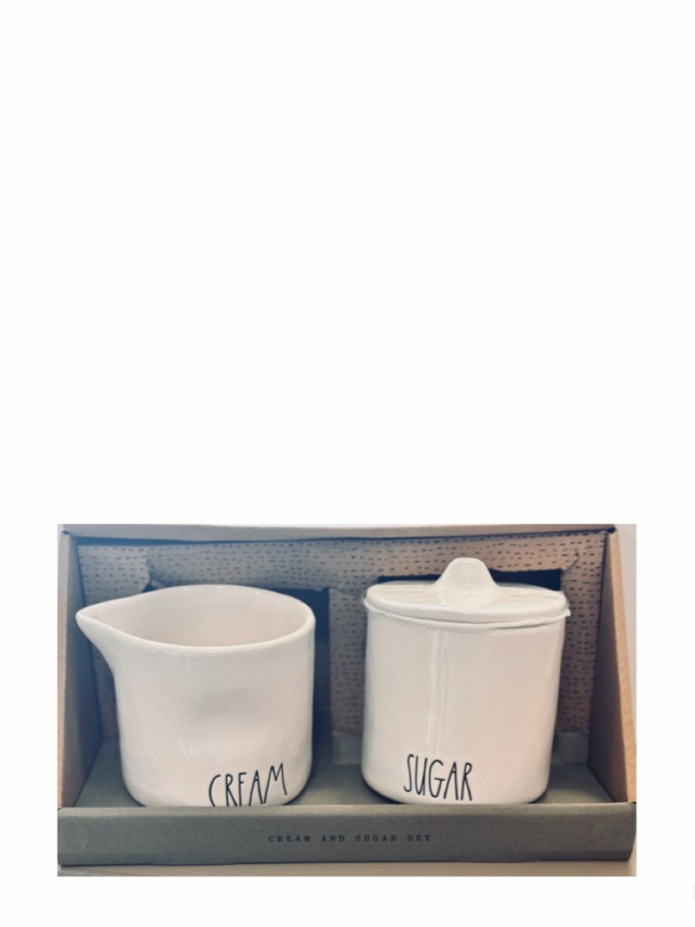 New Rae Dunn Cream and Sugar Set Home Decor Coffee Bar Ceramic